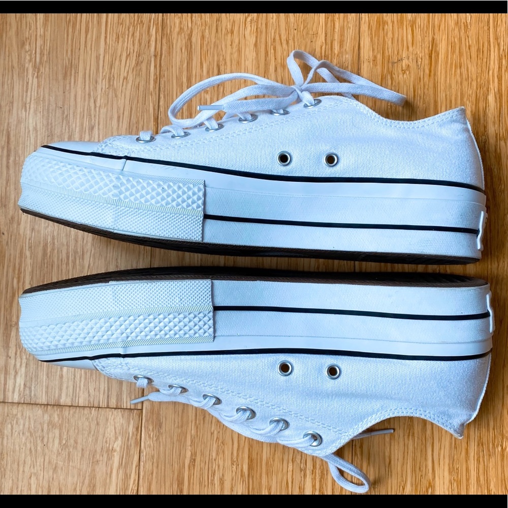 White Converse Platforms